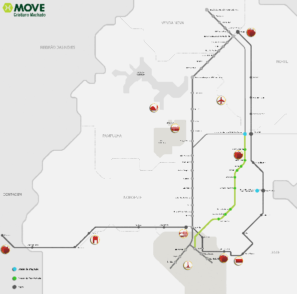 Som en tunnelbana med kapacitet som en sådan. I maj är samtliga tre korridorer i trafik.