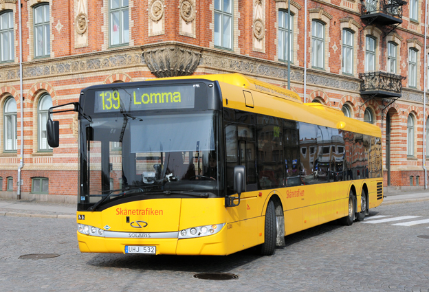 Flertalet av de Solarisbussar som nyregistrerades under januari var Urbino i 15-meters gasversion. Foto: Ulo Maasing.