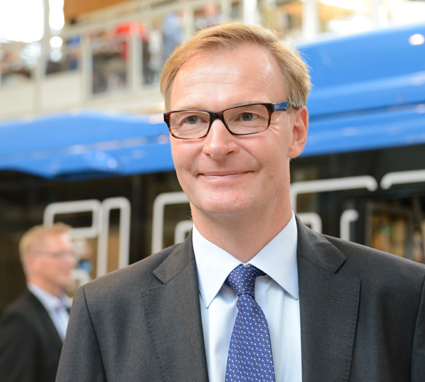 AB Volvos vd och koncernchef Olof Persson går på direkten. Foto: Ulo Maasing.