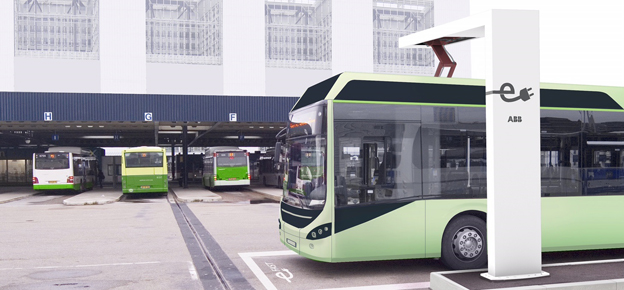 I samband med Busworld lanserar ABB sin nya laddstation för snabbladdning av elbussar. Bild: ABB.