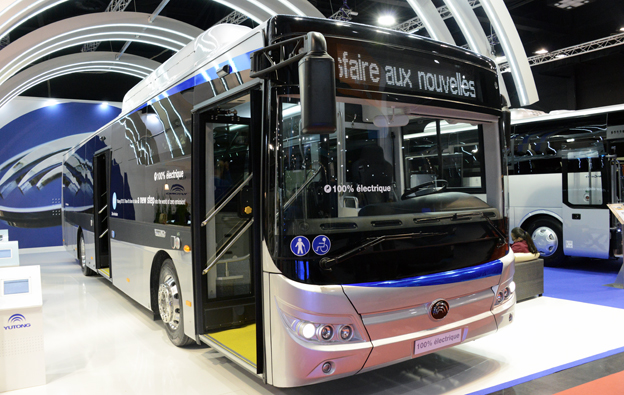 Yutong hade premiär på sin helelektriska stadsbuss E12 på årets Busworld. Foto: Ulo Maasing.