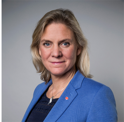 Finansminister Magdalena Andersson(S): Nej till befrielse från elskatt för elbussar. Foto: Kristian Pohl/Regeringskansliet.