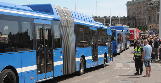 Busskaos hotar i Stockholm onsdag-torsdag. Foto: Ulo Maasin g.