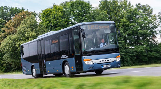 Bland de bussar som vbisas på bussmässan i Herning finns nya  Setra 415 LE.