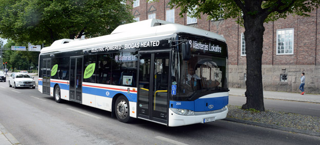 Elbuss i Västerås. Regeringen ändrar elbusspremien och bantar den något. Foto: Ulo Maasing.