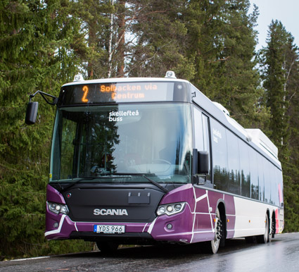 Ökat resande men minskad lönsamhet redovisar Skellefteå Buss för 2016. Foto: Skellefteå Buss.