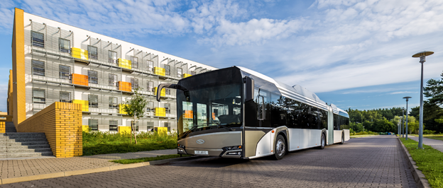 På Busworld i Kortrijk kommer Solaris bland annat att visa sin 18-meters, eldrivna ledbuss. Foto: Solaris.